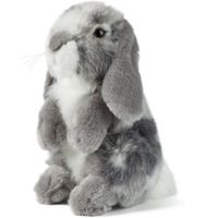 Pluche grijze konijn knuffel 19 cm knuffeldieren   -