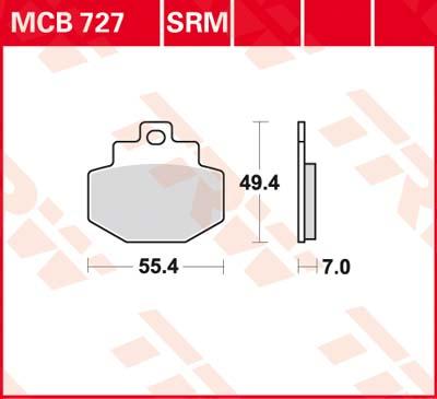 TRW Remblokken, en remschoenen voor de moto, MCB727SRM Sinter maxi scooter