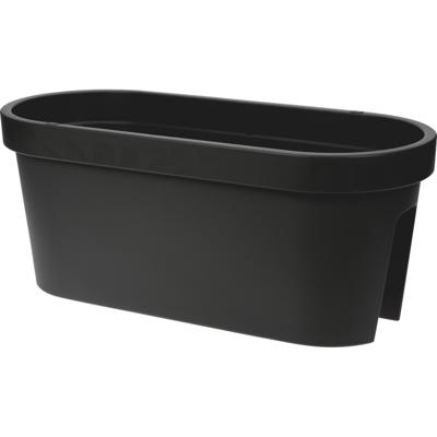 Balkon plantenpot/bloempot - antraciet - 60 x 25 cm - ovaal - kunststof