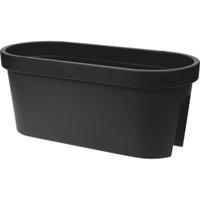 Balkon plantenpot/bloempot - antraciet - 60 x 25 cm - ovaal - kunststof