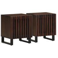 Nachtkastjes 2 st 40x34x46 cm massief mangohout