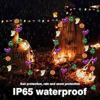 solar halloween lichtslingers outdoor decor verlichting verlichte ghost 6.5m 30led pompoen vleermuis ghost spider lichten halloween home party yard binnenplaats waterdichte decoratie Lightinthebox - thumbnail