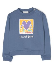 Palm Angels Kids x Keith Haring sweat à imprimé cœur - Bleu