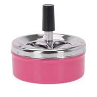 Ronde draaiasbak/drukasbak metaal 10 cm roze voor binnen/buiten