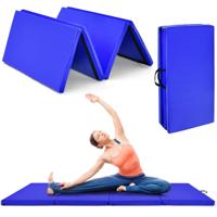 240 x 120 x 5 cm Gymnastiek Mat Opvouwbare Oefenmat met Handvat Afneembare kunstleeren Hoes Lichtgewicht Tumbling Mat