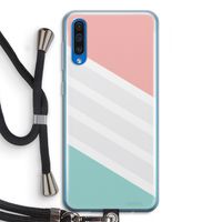 Strepen pastel: Samsung Galaxy A50 Transparant Hoesje met koord