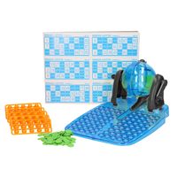 Bingo spel/Bingomolen - blauw/zwart - complete set - nummers 1-90 - 48 kaarten   -