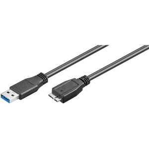 Goobay 1m USB 3.0 A/micro-B USB-kabel USB A Micro-USB B Zwart