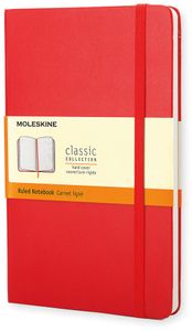 Moleskine notitieboek, ft 13 x 21 cm, gelijnd, harde cover, 240 blad, rood