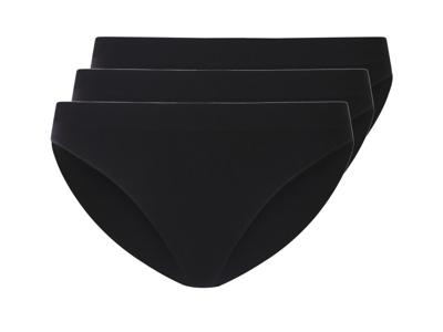 esmara Set van 3 geribde dames onderbroeken (Zwart, S (36/38))