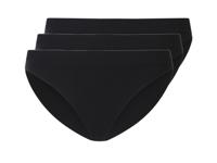 esmara Set van 3 geribde dames onderbroeken (Zwart, L (44/46))