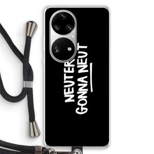 Neuters (zwart): Huawei P50 Pro Transparant Hoesje met koord