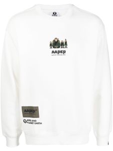 AAPE BY *A BATHING APE® sweat à logo imprimé - Blanc