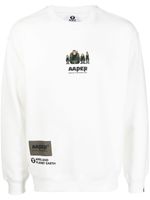 AAPE BY *A BATHING APE® sweat à logo imprimé - Blanc - thumbnail