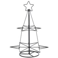 Metalen decoratie kerstboom zwart 40 cm kerstballen standaard/rekje