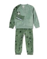051 Kinderpyjama Fleece Dino Donkergroen (donkergroen)