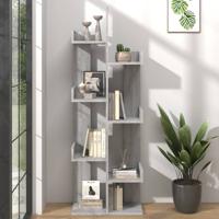 Boekenkast 48x25,5x140 cm bewerkt hout grijs sonoma eikenkleur