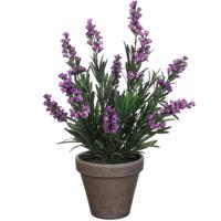 Mica Decorations Kunstplant - lavendel - paars - in pot - 20 x 33 cm - kunstbloemen