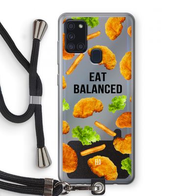 Eat Balanced: Samsung Galaxy A21s Transparant Hoesje met koord