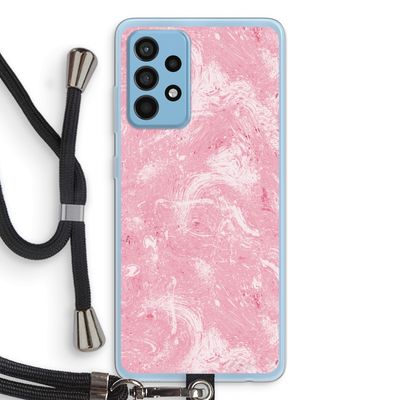 Abstract Painting Pink: Samsung Galaxy A52 Transparant Hoesje met koord