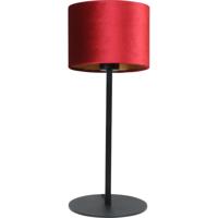 Masterlight Zwarte tafellampVenus met retro rode lampenkap - 4470-05-03-30