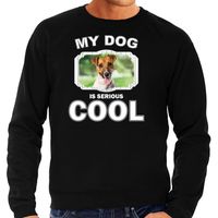 Honden liefhebber trui / sweater Jack russel my dog is serious cool zwart voor heren - thumbnail