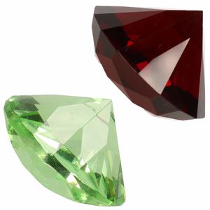 Nep edelstenen/diamanten van glas 5 cm doorsnede rood en groen