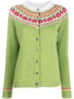 Mackintosh cardigan KILLIAN en laine Fairisle - Vert - thumbnail