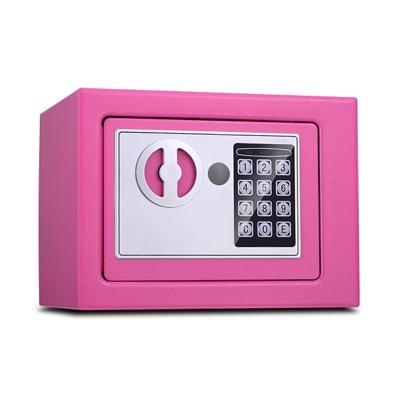 17E Home Mini elektronische beveiliging Lock box Wandkast veiligheid box zonder munt bediende functie (roze)
