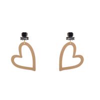Day&Eve Oorbellen Stone Heart Black/Grey Goud Day&Eve Oorbellen Stone Heart Black/Grey Goud