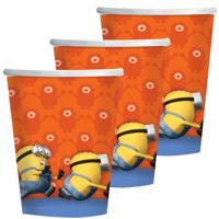 Minions bekertjes - 16x - karton - 266 ml - Kinderfeest - Themafeestje - Papieren bekers