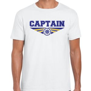 Captain t-shirt wit heren - Beroepen shirt 2XL  -