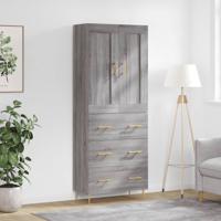 Hoge kast 69,5x34x180 cm bewerkt hout grijs sonoma eikenkleurig