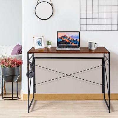 100 x 50 x 75 cm Klaptafel met 6 Haken en Metalen Frame Inklapbaar Bureau Computertafel Laptoptafel Werktafel Draagvermogen 115 kg