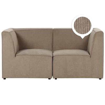 Beliani - LEMVIG - Tweezitsbank - Taupe - Corduroy