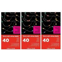 Lumineo Draadverlichting - 3x - micro - 20 lampjes - LED - gekleurd - kerstverlichting