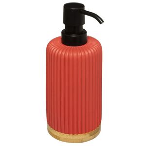 Zeeppompje/zeepdispenser van kunststeen - rood - 270 ml