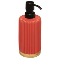 Zeeppompje/zeepdispenser van kunststeen - rood - 270 ml