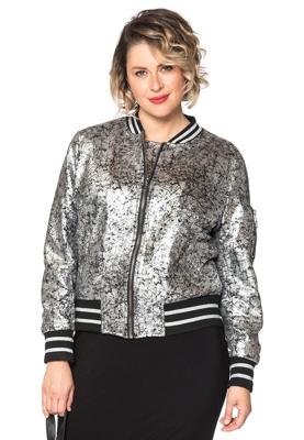 Yoek Jacket silver | Zilver | Maat Plus