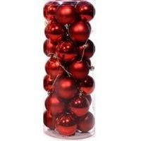 Rode kerstballen 28 stuks 6 cm   -