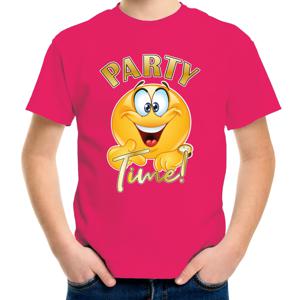 Verkleed T-shirt voor jongens - Party Time - roze - carnaval - feestkleding voor kinderen