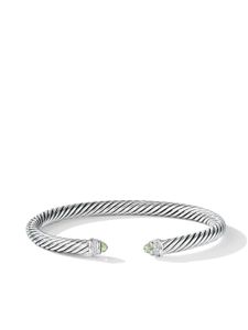 David Yurman bracelet en argent sterling Cable Classic serti de diamants et de prasiolite