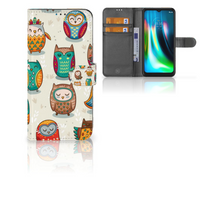 Motorola Moto G9 Play | E7 Plus Telefoonhoesje met Pasjes Vrolijke Uilen - thumbnail