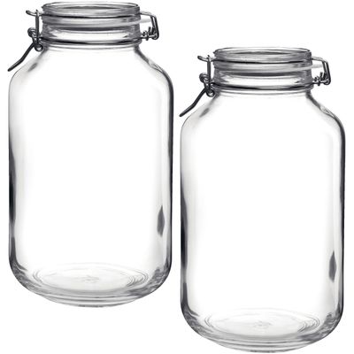 2x Stuks weckpot/inmaakpot 4000ml/4ltr met beugelsluiting 15 x 28 cm