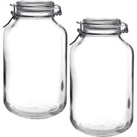 2x Stuks weckpot/inmaakpot 4000ml/4ltr met beugelsluiting 15 x 28 cm