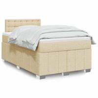 Boxspring met matras stof crèmekleurig 120x200 cm
