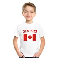 Supporters kleding - t-shirt van vlag Canada - wit - voor kinderen - korte mouwen - sport