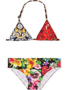 Dolce & Gabbana Kids bikini à imprimé multiples - Noir