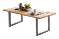 Artistiq Eettafel 'Alyne' Met zilveren U-poot, Mangohout, 220 x 100cm