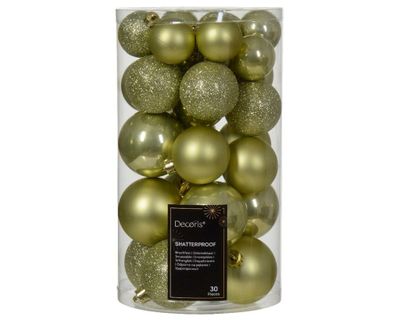 30 onbreekbare kerstballen mixkoker pistache